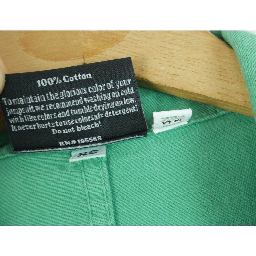 BIG BUD PRESS Short Sleeve Cotton Twill Jumpsuit Light Green USA XS Utility Work - Picture 3 of 10
